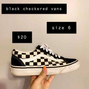 Black Checkered Vans